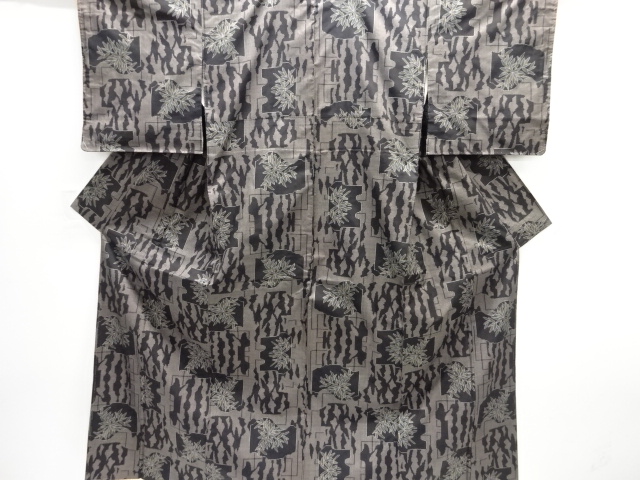 JAPANESE KIMONO / DORO OSHIMA TSUMUGI (5 maruki) / WOVEN PLANT